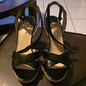 Michael Kors Black Wedge Sandals